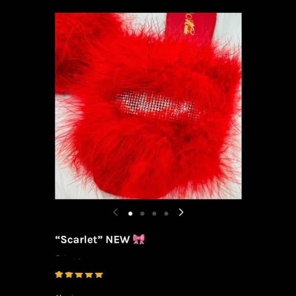 Faux Feather Slides (1 Pair Left) - Picture 5 of 6